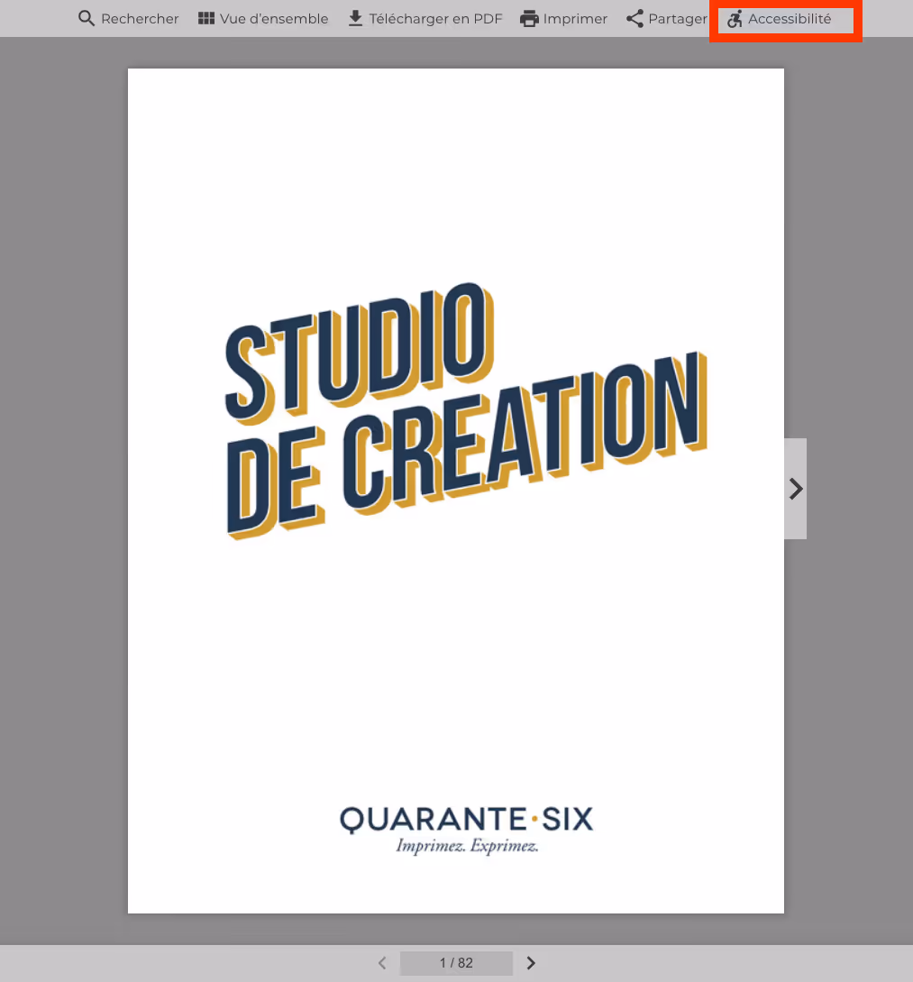 Visionneuse de flipbook accessible
