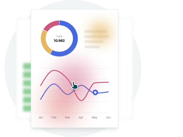 Analytics dashboard with charts and graphs — showing how Paperturn helps media and arts brands track engagement, video views, link clicks, and audience insights to optimize content performance and sponsorship.