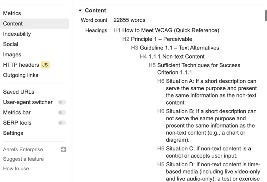 Webpages and content organization