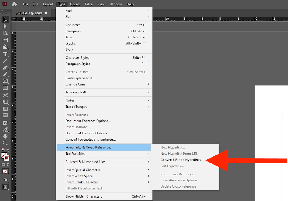 How to convert URLs to hyperlinks in InDesign