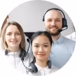 People working in customer support