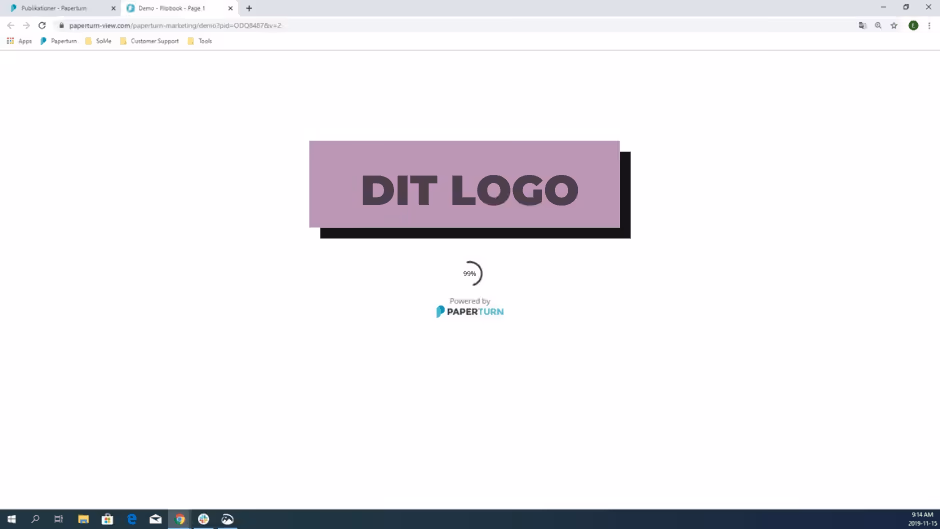 Eksempel på logo, når kataloget loades Eksempel på logo, når kataloget loades