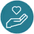 A hand having a heart in it A hand having a heart in it