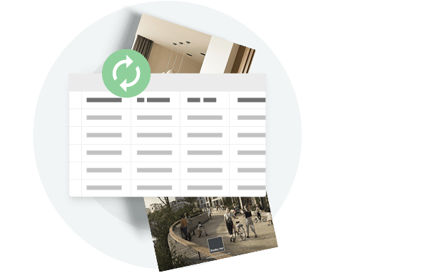 Spreadsheet-style document with sync icon — showing how Paperturn lets firms update reports, proposals, and factsheets instantly while keeping the same secure link for clients and regulators. Spreadsheet-style document with sync icon — showing how Paperturn lets firms update reports, proposals, and factsheets instantly while keeping the same secure link for clients and regulators.