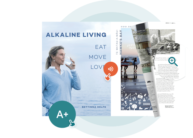 Digital publication with accessibility icons — showing how Paperturn helps government agencies create compliant, inclusive flipbooks with vision and cognitive presets for all citizens across any device. Digital publication with accessibility icons — showing how Paperturn helps government agencies create compliant, inclusive flipbooks with vision and cognitive presets for all citizens across any device.