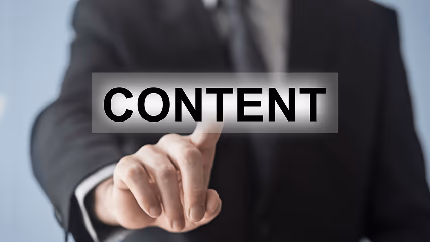 A person clicking on a 'Content' button A person clicking on a 'Content' button