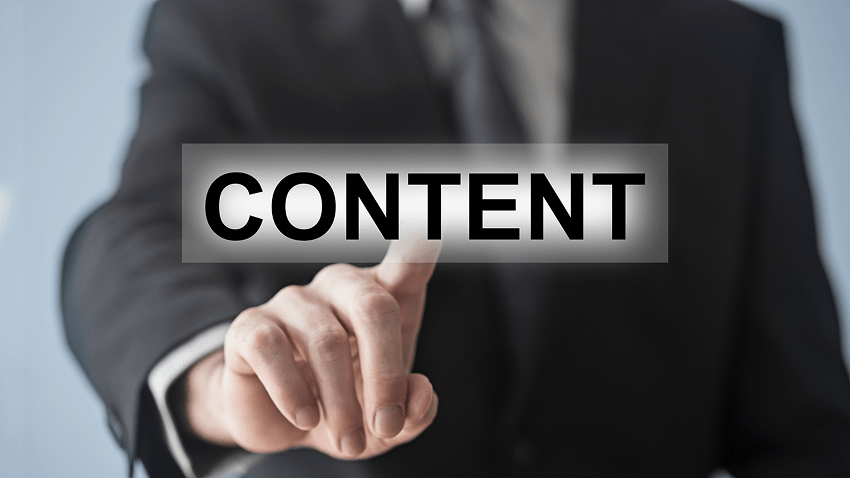 A person clicking on a 'Content' button