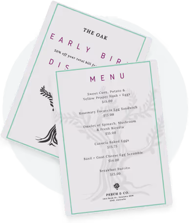 Elegant brunchmenudesign til restaurant med early bird-rabat og minimalistisk grønt kantlayout Elegant brunchmenudesign til restaurant med early bird-rabat og minimalistisk grønt kantlayout