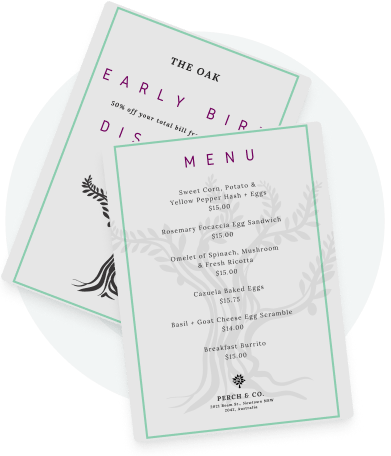 Elegant brunch restaurant menu design with early bird discount and minimalist green border layout Elegant brunch restaurant menu design with early bird discount and minimalist green border layout