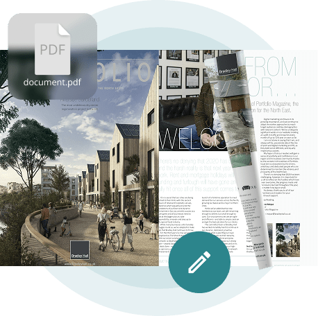 Interactive PDF newsletter example with flipbook layout and embedded video content