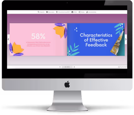 Example - Online Presentation Flipbook on iMac