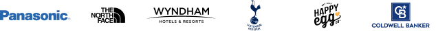 Logos of Paperturn’s business partners and clients, Panasonic, Tottenham Hotspur, Gold’s Gym, and Co