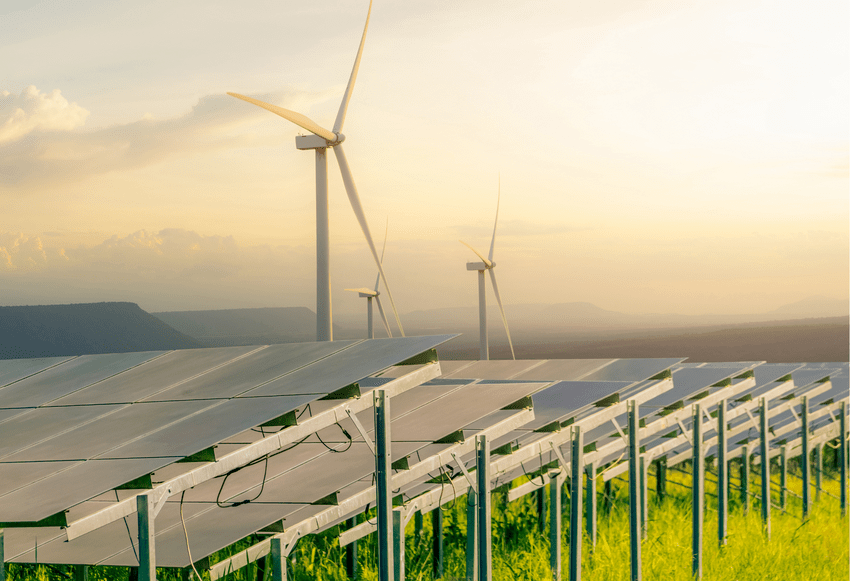 Solar panels and wind turbines Solar panels and wind turbines