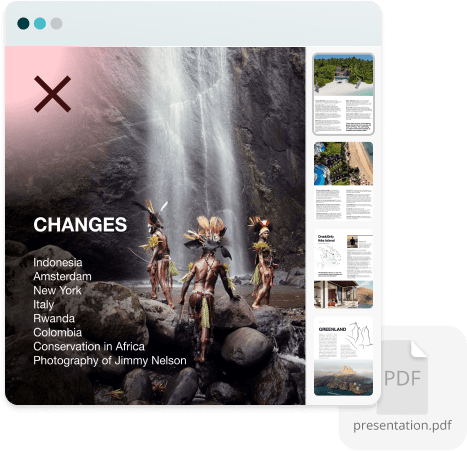 Static travel PDF with a red X — showing how outdated brochures limit engagement, break links, and f