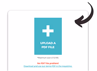 Paperturn upload screen showing drag and drop PDF
  file upload area