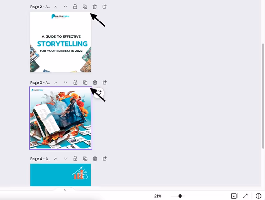 Screenshot of Canva pages Screenshot of Canva pages