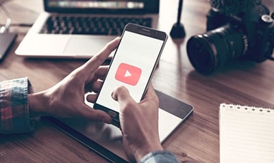 Youtube icon on mobile device