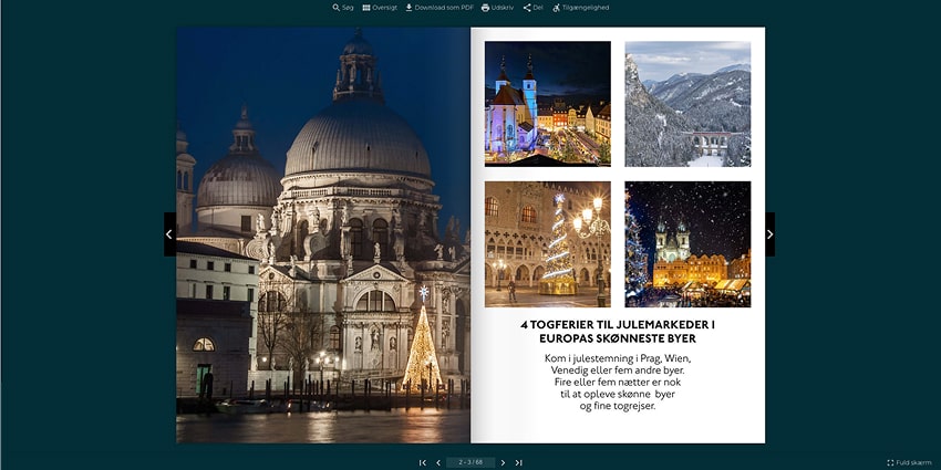 Example of a Danish client’s Christmas travel brochure
