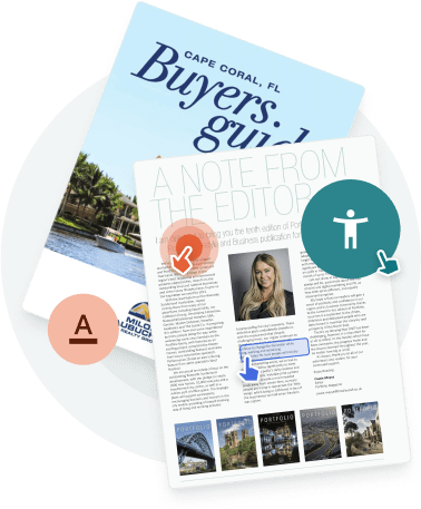 Interactive accessible publication with icons.