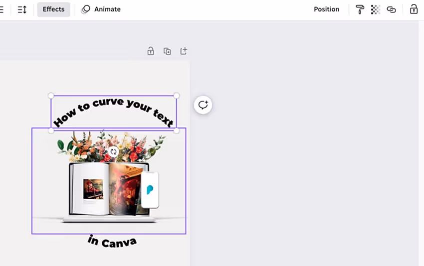 Screenshot of curved text in Canva Screenshot of curved text in Canva