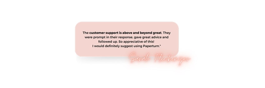 Sarah Flickinger's review about customer support