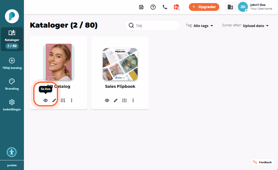 Bladrekatalogbiblioteket viser to kort et med titlen bladrekatalogtitel og et andet eksempelbladreka Bladrekatalogbiblioteket viser to kort et med titlen bladrekatalogtitel og et andet eksempelbladreka