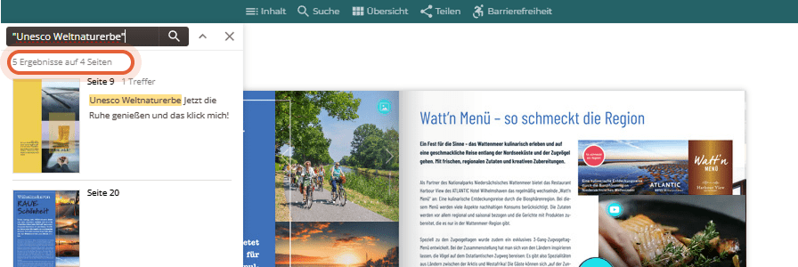 Exakte Phrasensuche nach „Unesco Welrnaturerbe“ zeigt 5 Ergebnisse auf 4 Seiten im Suchbereich. Exakte Phrasensuche nach „Unesco Welrnaturerbe“ zeigt 5 Ergebnisse auf 4 Seiten im Suchbereich.