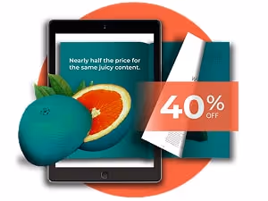 Advertising banner which states 40 % off Advertising banner which states 40 % off