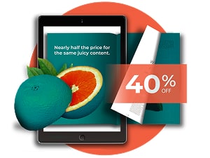 Advertising banner which states 40 % off