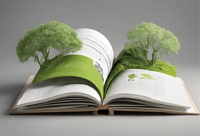 Two trees growing out of a book Two trees growing out of a book