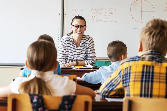 Teachers and students in a classroom