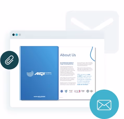Brochure digitale interactive avec options d’intégration et de partage par email.
