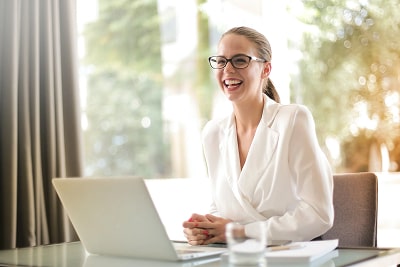 Woman laughing