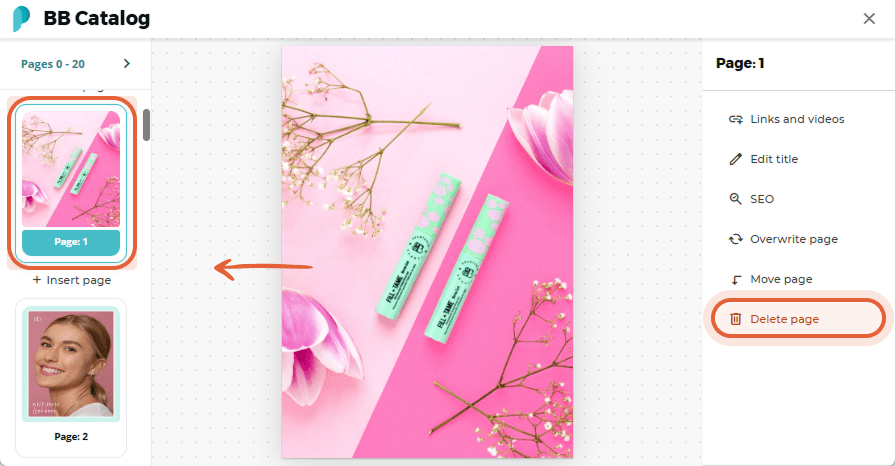 Rearranged product page with two green BB products and pink petals