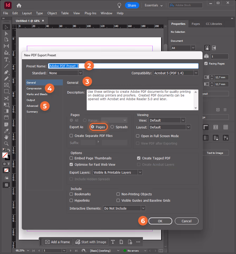 InDesign Type menu expanded, Hyperlinks and Cross References submenu shows Convert URLs to Hyperlink