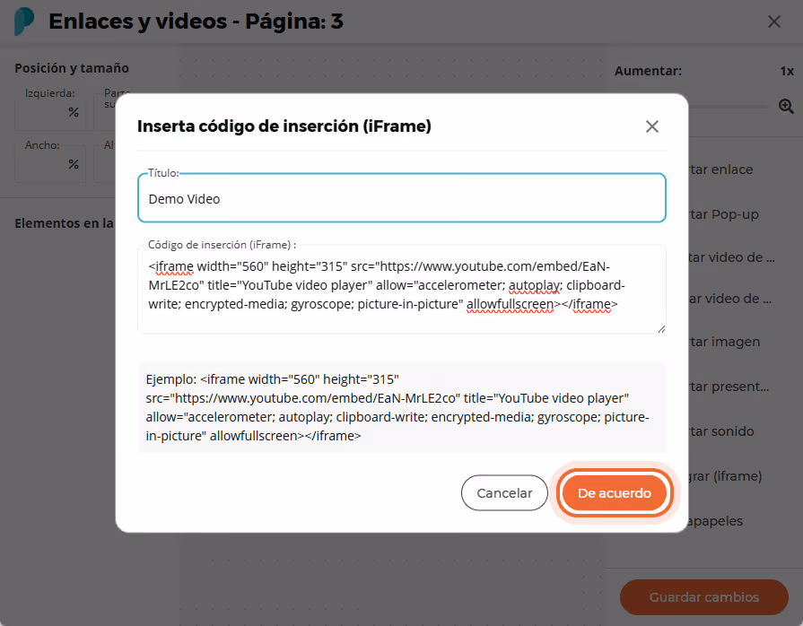 Se añade un código de inserción y un título para un video de YouTube titulado Se añade un código de inserción y un título para un video de YouTube titulado