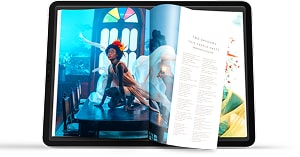 A flipbook on an iPad