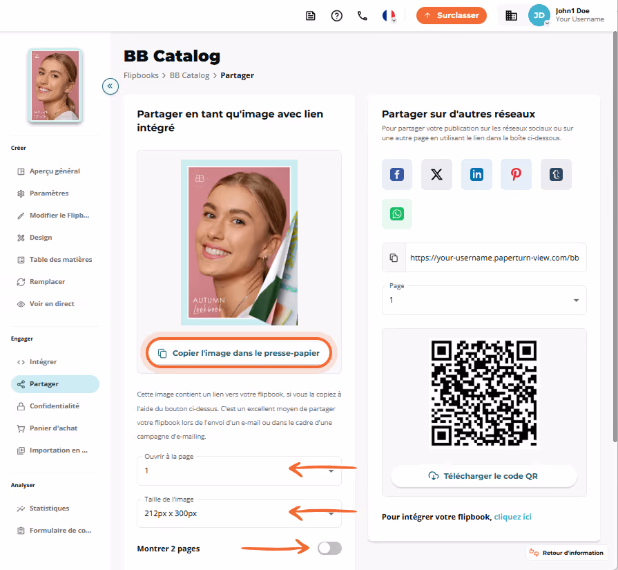 Onglet Share mettant en avant le bouton « Copier l’image dans le presse-papiers » avec les options d Onglet Share mettant en avant le bouton « Copier l’image dans le presse-papiers » avec les options d