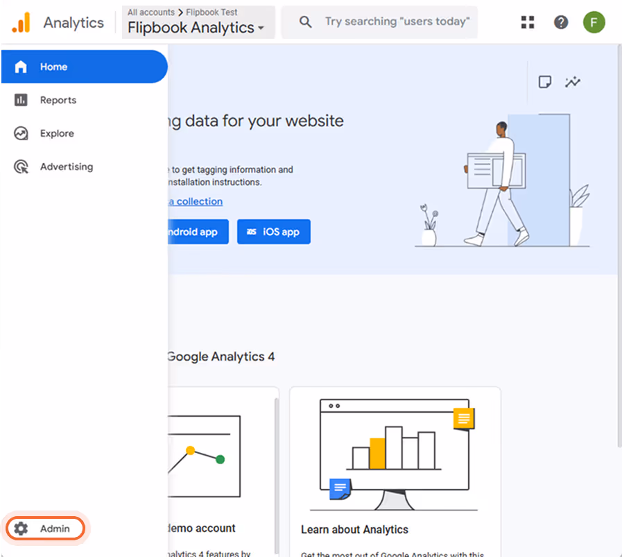 Espace Admin de Google Analytics avec création de propriété et paramètres de propriété visibles. Espace Admin de Google Analytics avec création de propriété et paramètres de propriété visibles.