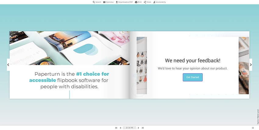 A feedback poll integrated into a flipbook with the iFrame widget.