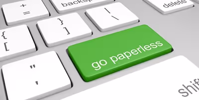 Keyboard with a “go paperless” tab