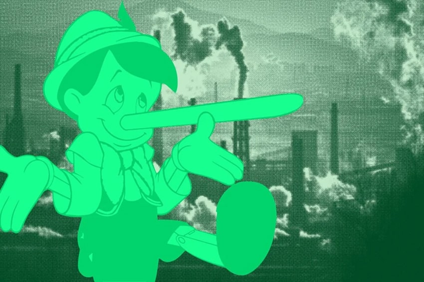 Pinocchio with long green nose