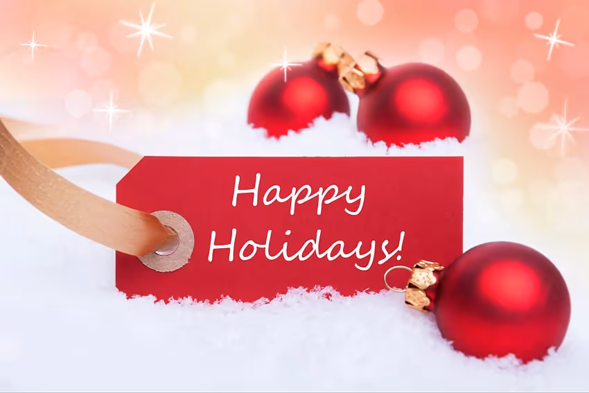 The word 'Happy Holidays' written, around Christmas decorations The word 'Happy Holidays' written, around Christmas decorations