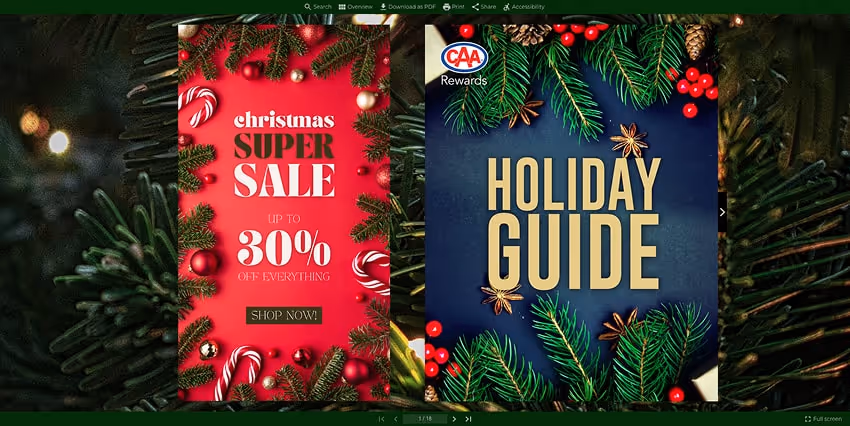 Example of a Holiday Guide and a Christmas sale advertising Example of a Holiday Guide and a Christmas sale advertising