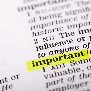 The word “Important” in a dictionary
