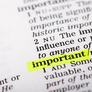 The word “Important” in a dictionary