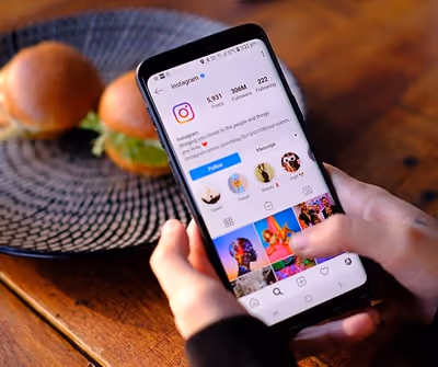 Instagram on mobile phone Instagram on mobile phone