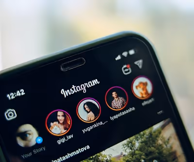 Instagram stories shown on phone