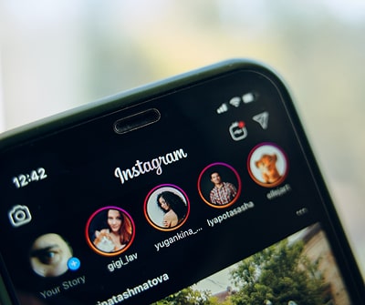 Instagram stories shown on phone
