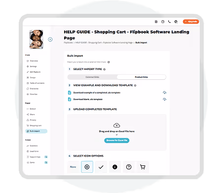 Interface d’importation en masse de Paperturn pour automatiser les liens produits et gérer des mises à jour à grande échelle dans des catalogues numériques